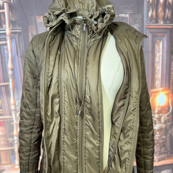 Laundry By Shelli Segal Quilted Hunter Green Puffer Coat‎ - Picture 5 of 10